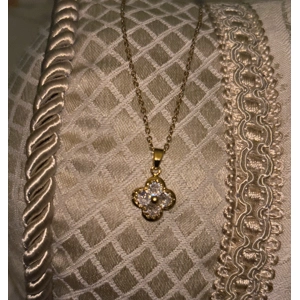 Crystal Cluster Clover Necklace