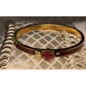 Red Clover Crystal Bangle