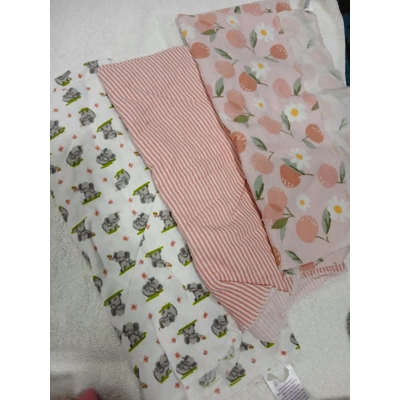 Three Flannel Baby Blankets