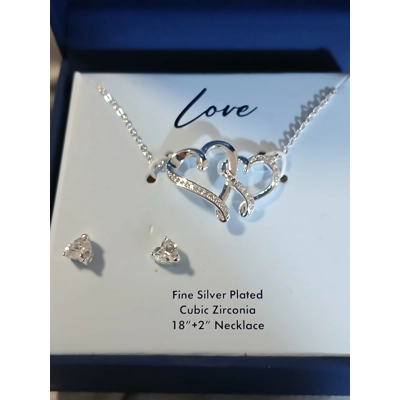 Believe by Brilliance Love Necklace and Earring Set