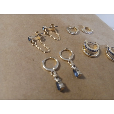 Lot of Earrings (Light Blue and Dark Blue)