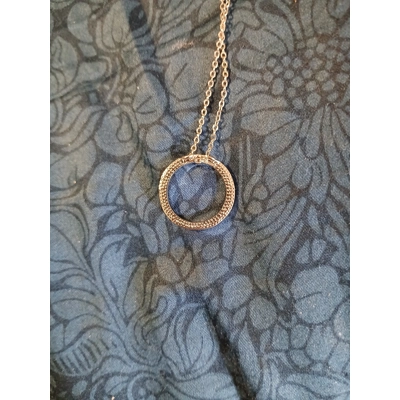 Round Silver-tone Vintage Necklacce