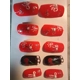Set of Red and Black Fake Nails With Bows
