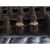 Two Princess Crown Rings With Gre..