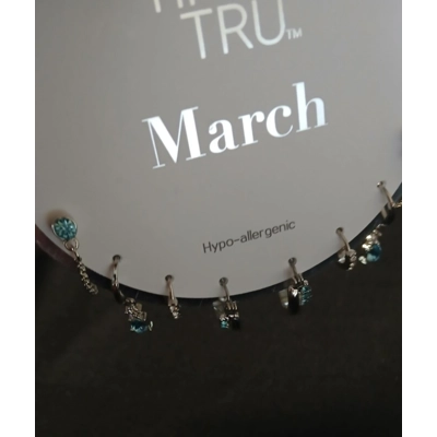 March Birthstone Earrings Set