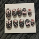 Black and Pink Press On Nails With Dots and Bows
