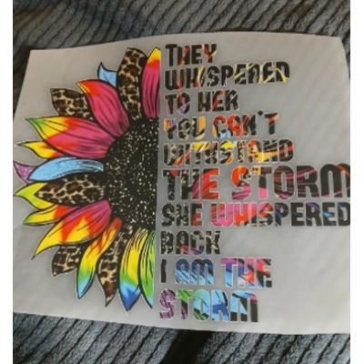 Inspirational Quote With Sunflower Decal