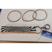 Zebra Print Snap Wristlet & Gemst..
