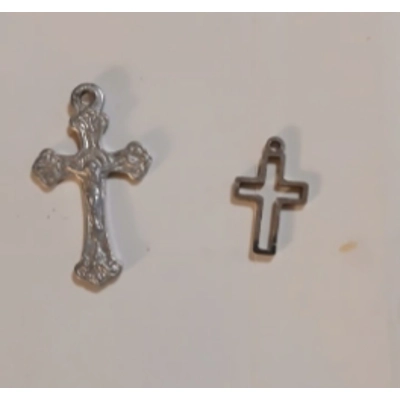 Two Silver-Tone Cross Pendants