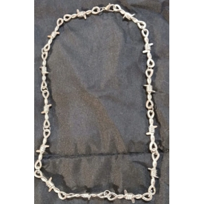 Silver-Tone Barbed Wire Chain Necklace
