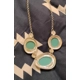 Silver-Toned Boho Necklace with Turquoise-Colore..