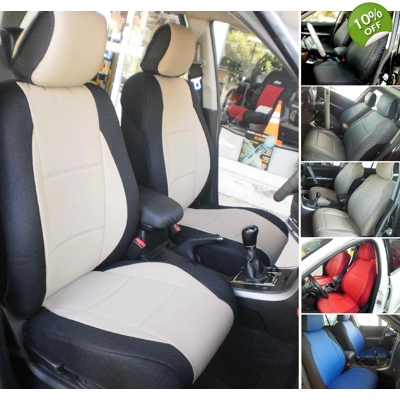 fits on Toyota Rav4 seats Leatherette two Front Car Seat Covers title=