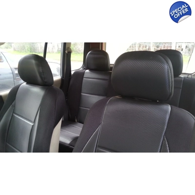 Front and Rear Like Carbon Fiber Custom Fit Car Seat Covers title=