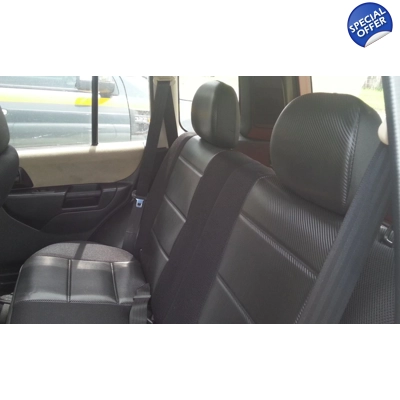 For the Rear Seats L.Carbon Fiber & Synthetic Custom Car Seat Covers title=