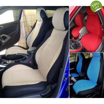 fits FIAT 500 Velour Two Front Custom Car Seat Covers title=