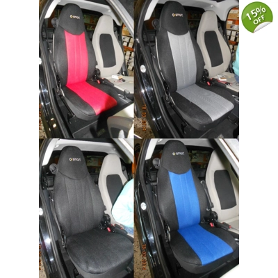 Custom Synthetic Two Car Seat Covers fits Smart Fortwo and Roadster title=