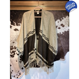Tan Fringed Poncho
