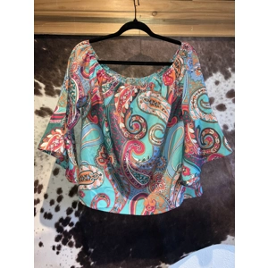 Teal Paisley top