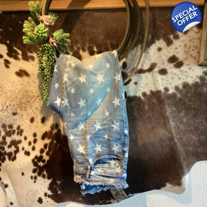 Judy Blue Star Print Distressed Cropped Jeans