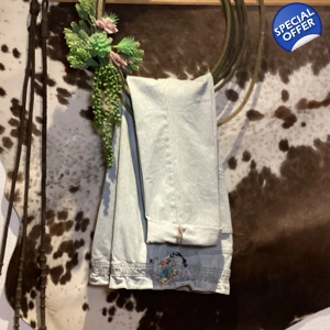 Pinstripe Cropped Denim