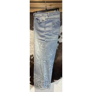 LOGO DENIM Eyelet Capri Jeans