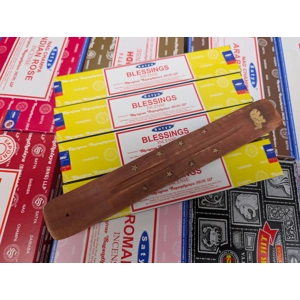 4 Packs of Satya 15g Blessings Incense plus 1 holder