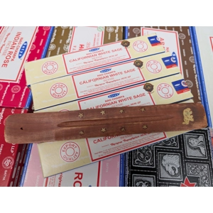 4 Packs of Satya 15g Californian White Sage Incense plus 1 holder