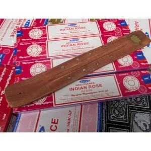 4 Packs of Satya 15g Indian Rose Incense plus 1 holder
