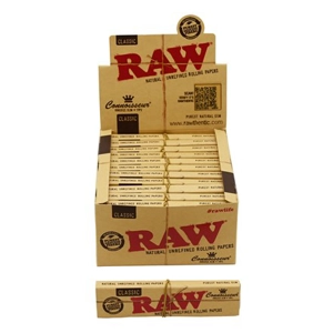 RAW Connoisseur King size Slim Rolling Papers with Roach Tips