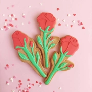 Elegant Long-Stemmed Rose Cookies