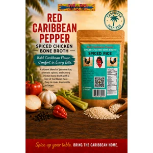 Red Caribbean Spiced Chicken Bone Jasmine Rice