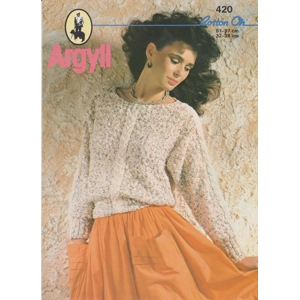 ARGYLL420 - WOMAN'S SWEATER WITH CABLE PATTERN IN DK - PDF KNITTING PATTERN