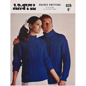ARGYLL626 - UNISEX CABLE PATTERN SWEATERS IN DK - PDF KNITTING PATTERN