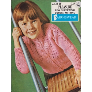 BAIRNSWEAR1727 - GIRL'S LACY CARDIGAN IN DK - PDF KNITTING PATTERN