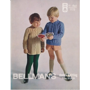 BELLMANS1172 - GIRL'S CABLE DRESS AND BOY'S CABLE SWEATER IN DK - PDF KNITTING PATTERN