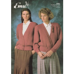 EMU1340c - WOMAN'S CROSS OVER CARDIGAN IN DK - PDF KNITTING PATTERN