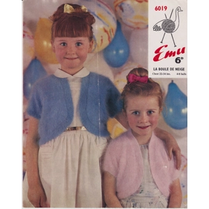 EMU6019 - GIRL'S BOLERO KNITTING PATTERN PDF