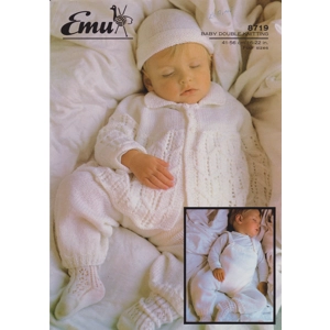 EMU8719 - BABY PRAM SUIT KNITTING PATTERN PDF