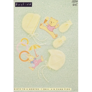 HAYFIELD1554 - BABY HAT AND MITTENS KNITTING PATTERN PDF