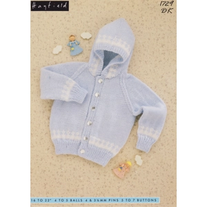 HAYFIELD1729 - INFANT HOODED JACKET KNITTING PATTERN PDF