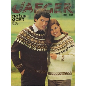 JAEGER4806 - UNISEX FAIR ISLE PATTERN SWEATERS IN NATURGARN - PDF KNITTING PATTERN