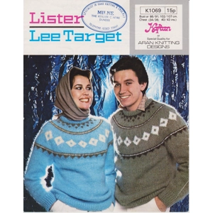 LISTERK1069 - UNISEX ADULT YOKE NECK SWEATERS IN ARAN - PDF KNITTING PATTERN