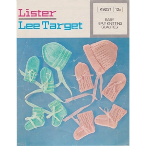 LISTERK9231 - BABY HAT, BONNET, MITTS AND BOOTEES KNITTING PATTERN PDF
