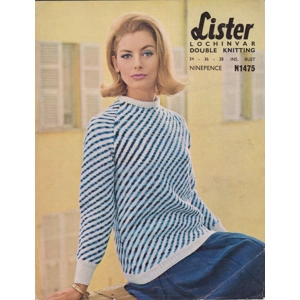 LISTERN1475 - WOMAN'S SWEATER IN DOUBLE KNITTING - PDF KNITTING PATTERN