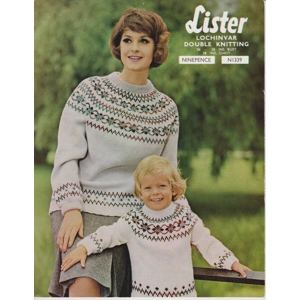 LISTERNI339 - WOMAN AND CHILD'S SWEATER WITH FAIR ISLE PATTERN IN DK - PDF KNITTING PATTERN