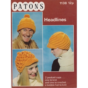 PATONS1138 - HATS KNITTING AND CROCHET PDF KNITTING PATTERN