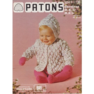 PATONS1267 - BABY HOODED JACKET, MITTS AND LEGGINGS KNITTING PATTERN PDF