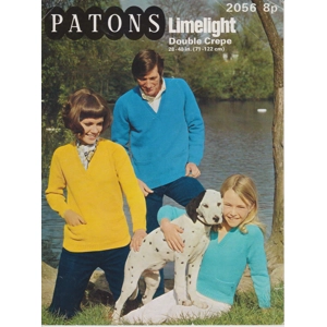 PATONS2056 - ADULT AND CHILD V-NECK SWEATER IN DK - PDF KNITTING PATTERN