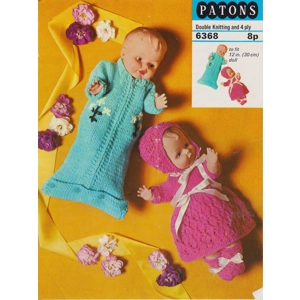 PATONS6368 - BABY DOLL CLOTHES - PDF KNITTING PATTERN