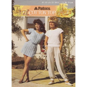 PATONS7124 - WOMAN'S COTTON TOP AND DRESS - PDF KNITTING PATTERN